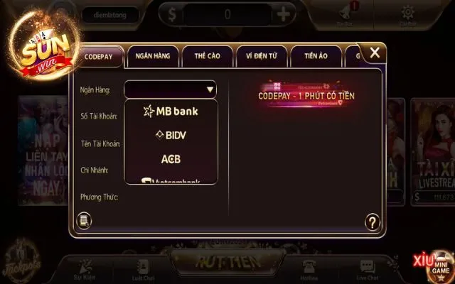 Nạp Rút Sunwin - Cách Giao Dịch Nhanh Chóng Tại Website 1 Hướng dẫn nạp tiền Sunwin codepay