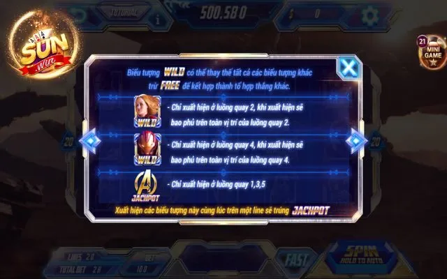 Slots Avengers Sunwin - Cách Chơi Đơn Giản Cho Hội Viên Mới 1 Biểu tượng trong slots avengers Sunwin